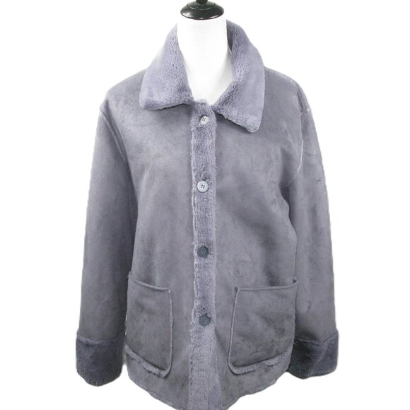 Brandon Thomas Slate Button Front Reversible Jacket Size Large - Picture 1 of 11